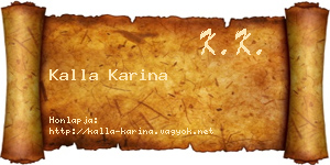 Kalla Karina névjegykártya
